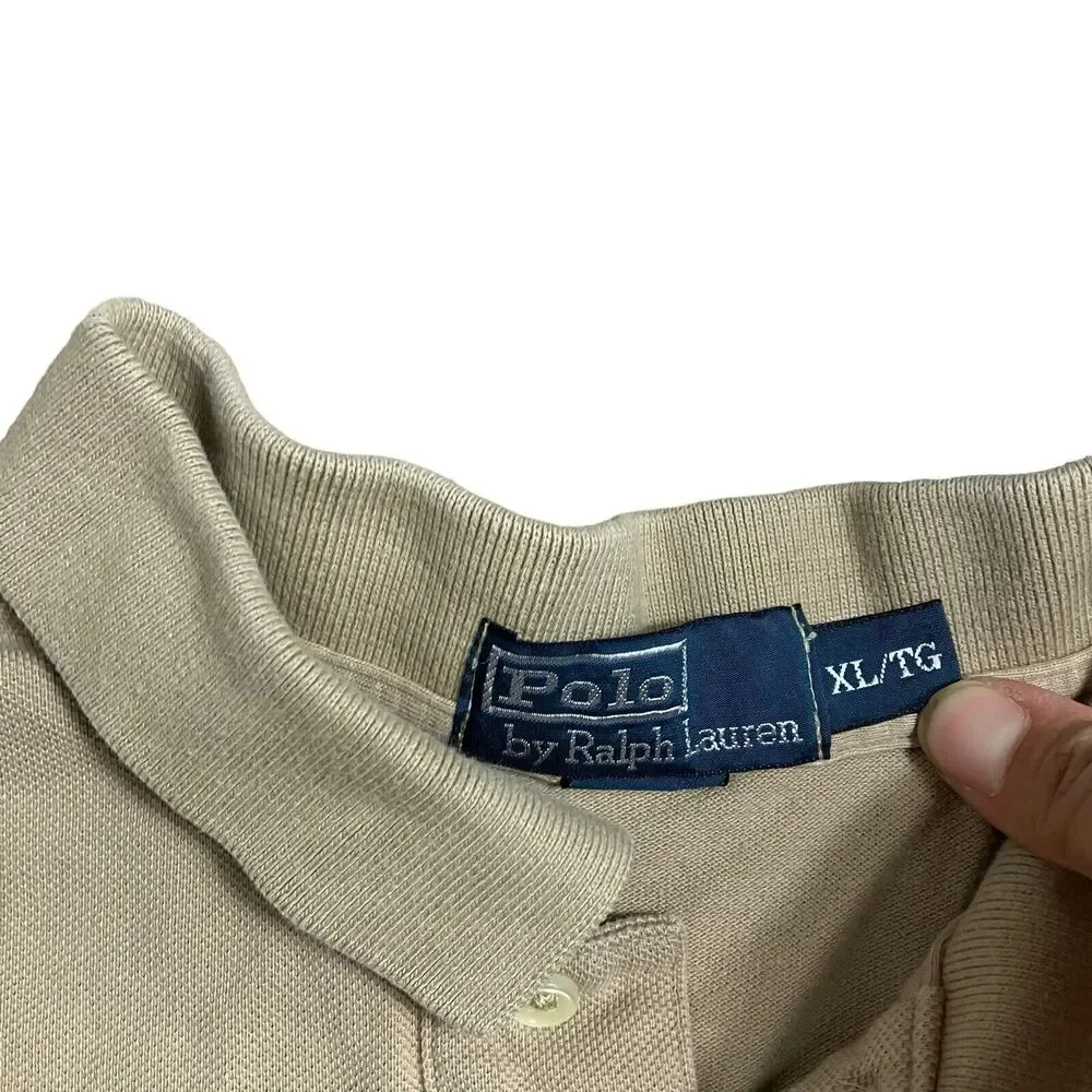 Polo Ralph‎ Lauren Shirt XL Nude Polo Green Pony Khaki Classic Everyday